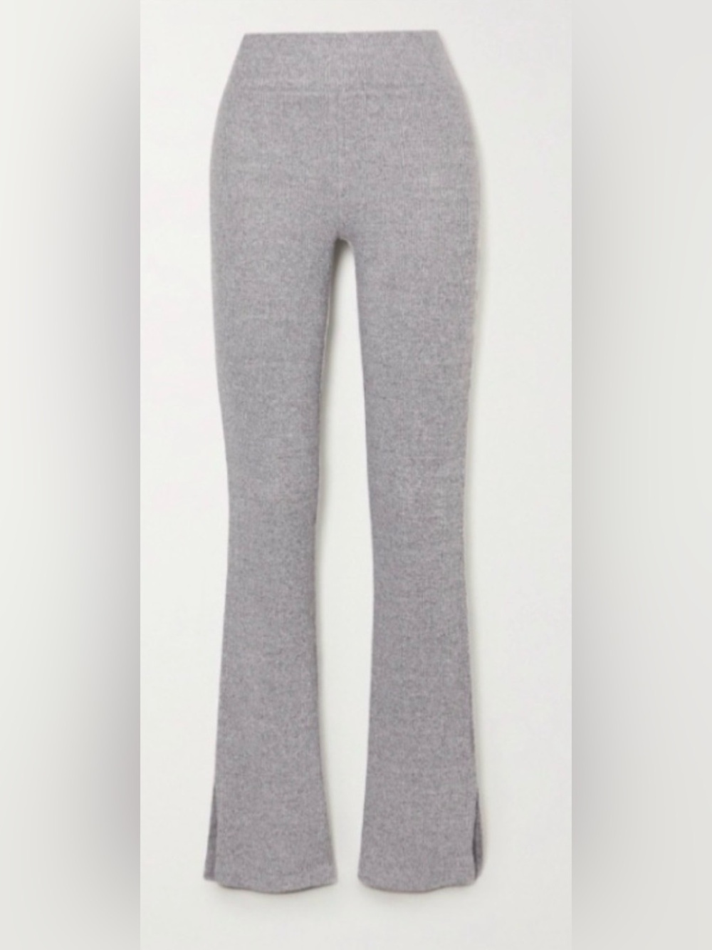 rag & bone Light Gray Ribbed Flare Knit Pants